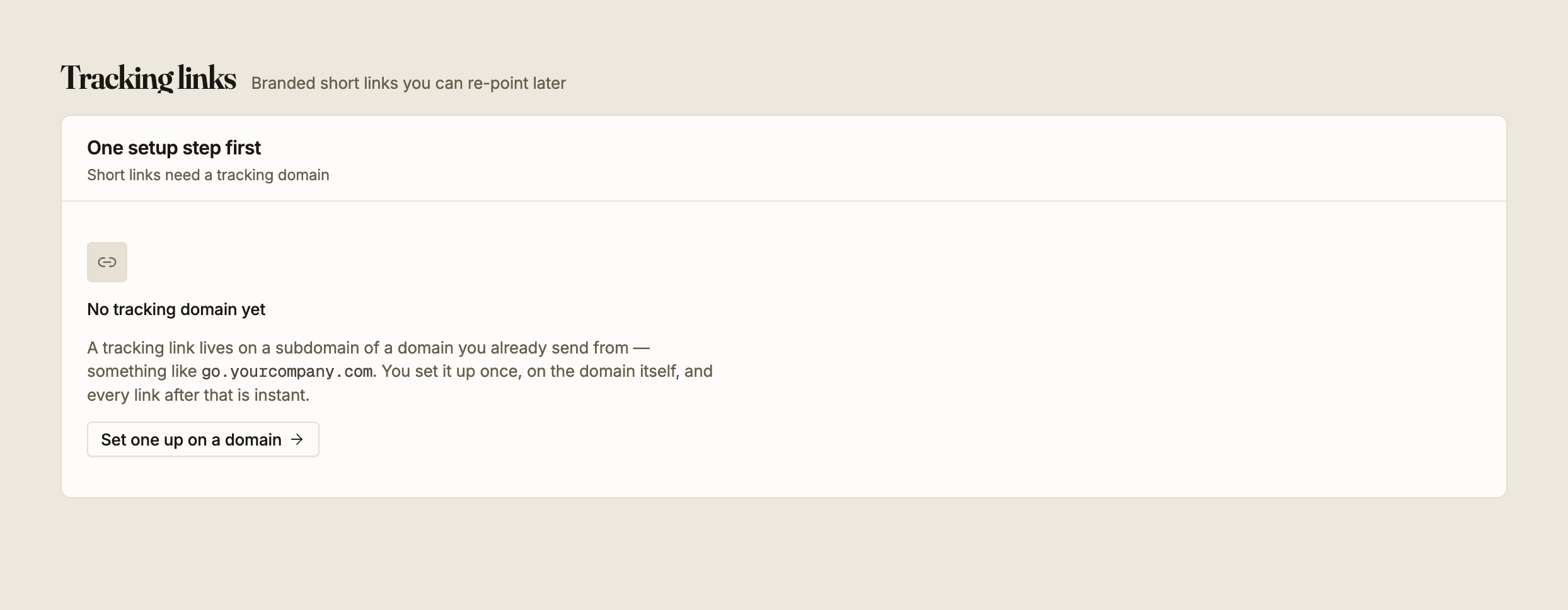 Short links need a tracking domain